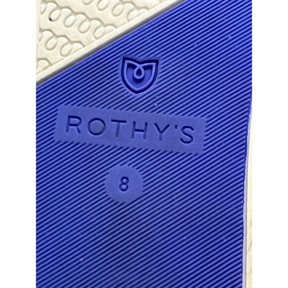 Rothy’s City Slip On Knit Sneakers Navy White Knit Washable Sustainable Size 8 - Picture 2 of 9